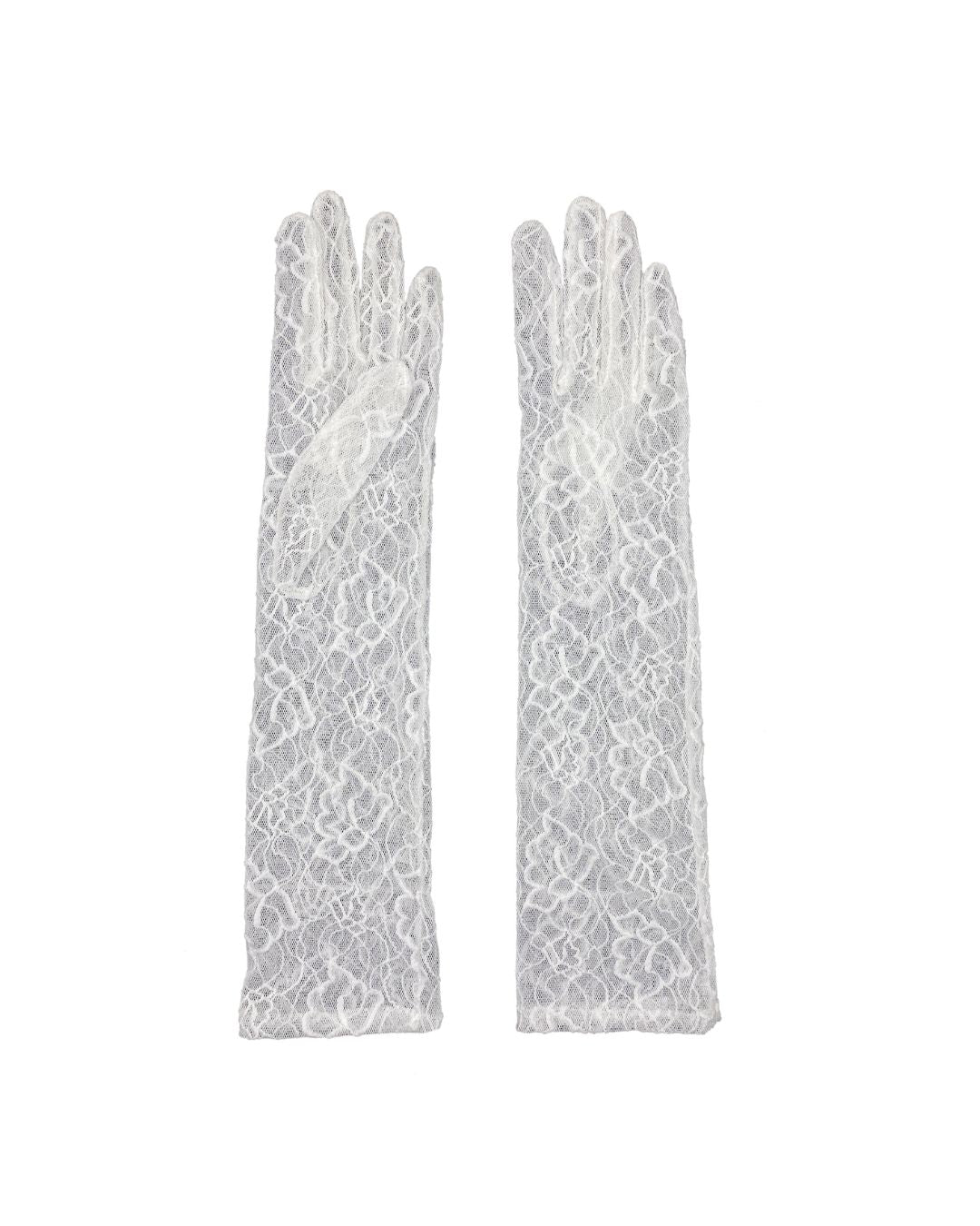 AGNELLE Opera Lace Gloves in White