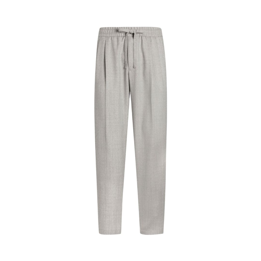 DOLCE & GABBANA Garment-dyed Wool Joggers in Grey
