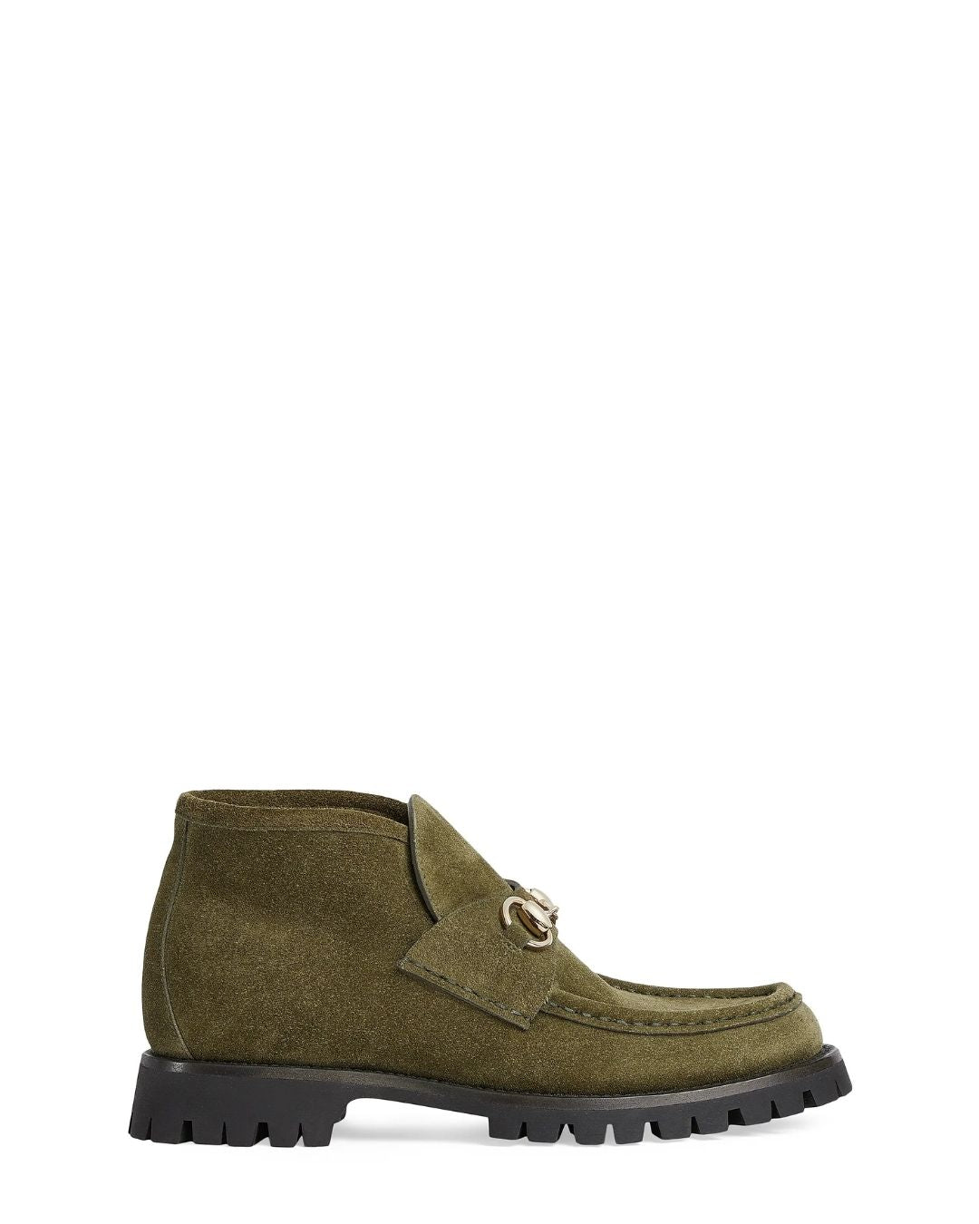 GUCCI Sylke Suede Booties in Bottle