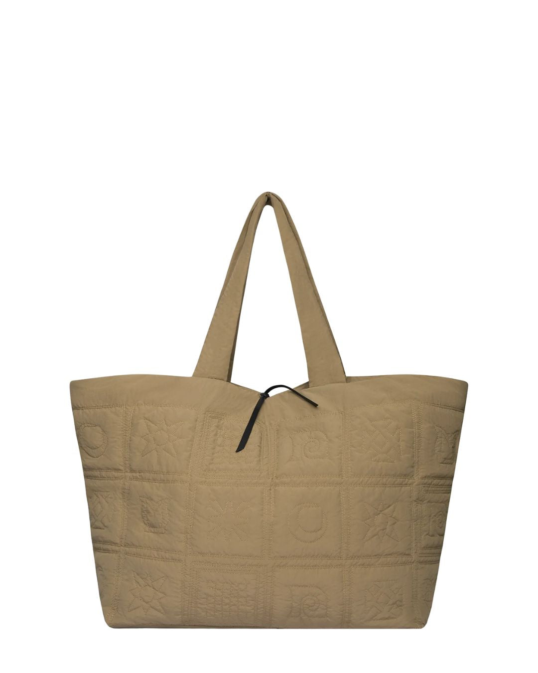 NANUSHKA Symbol Quilted Tech-poplin Tote in Muted Khaki