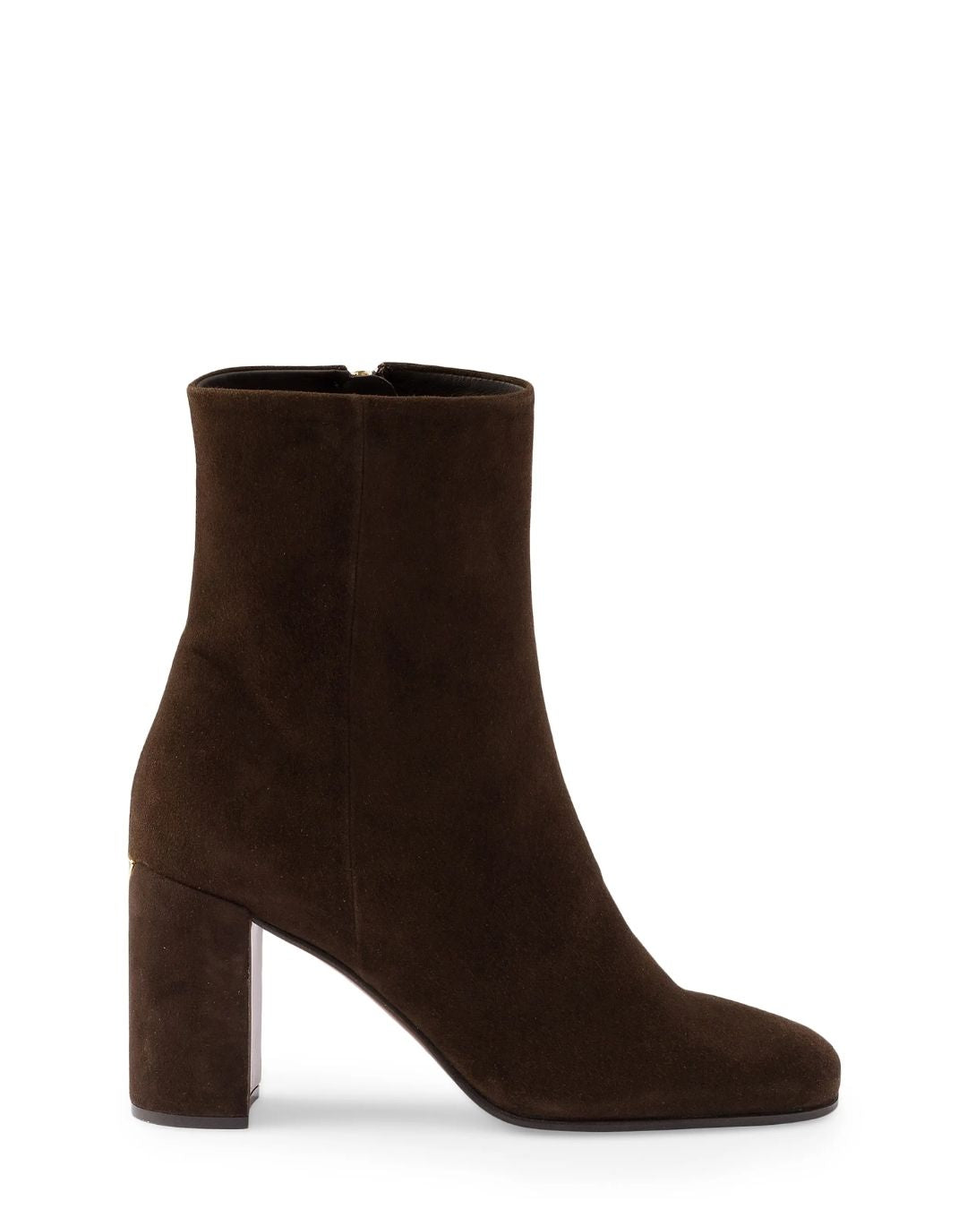 PRADA Suede Booties in Dark Brown
