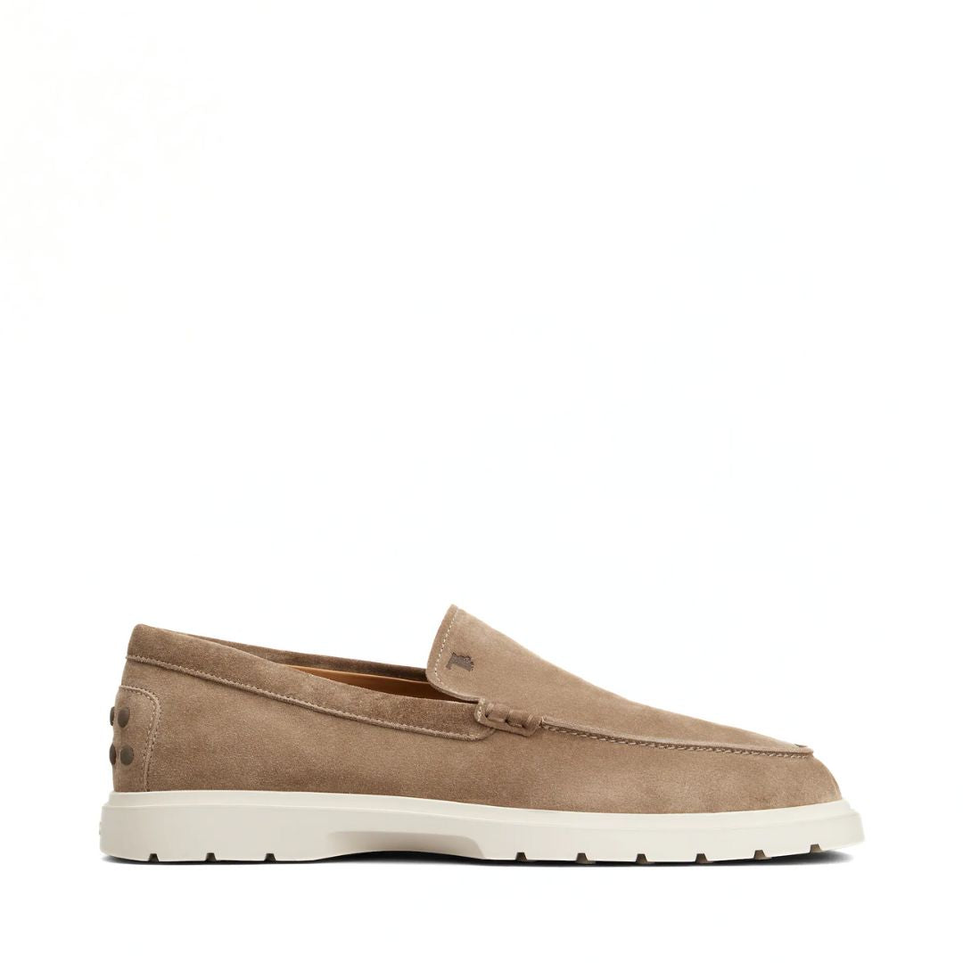 TOD'S Slipper Loafers in Suede in Beige