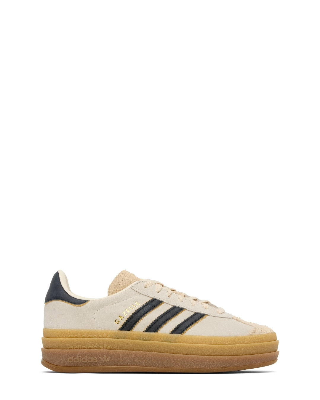 ADIDAS ORIGINALS Gazelle Bold Sneakers - Cream White/Core Black/Sand Strata
