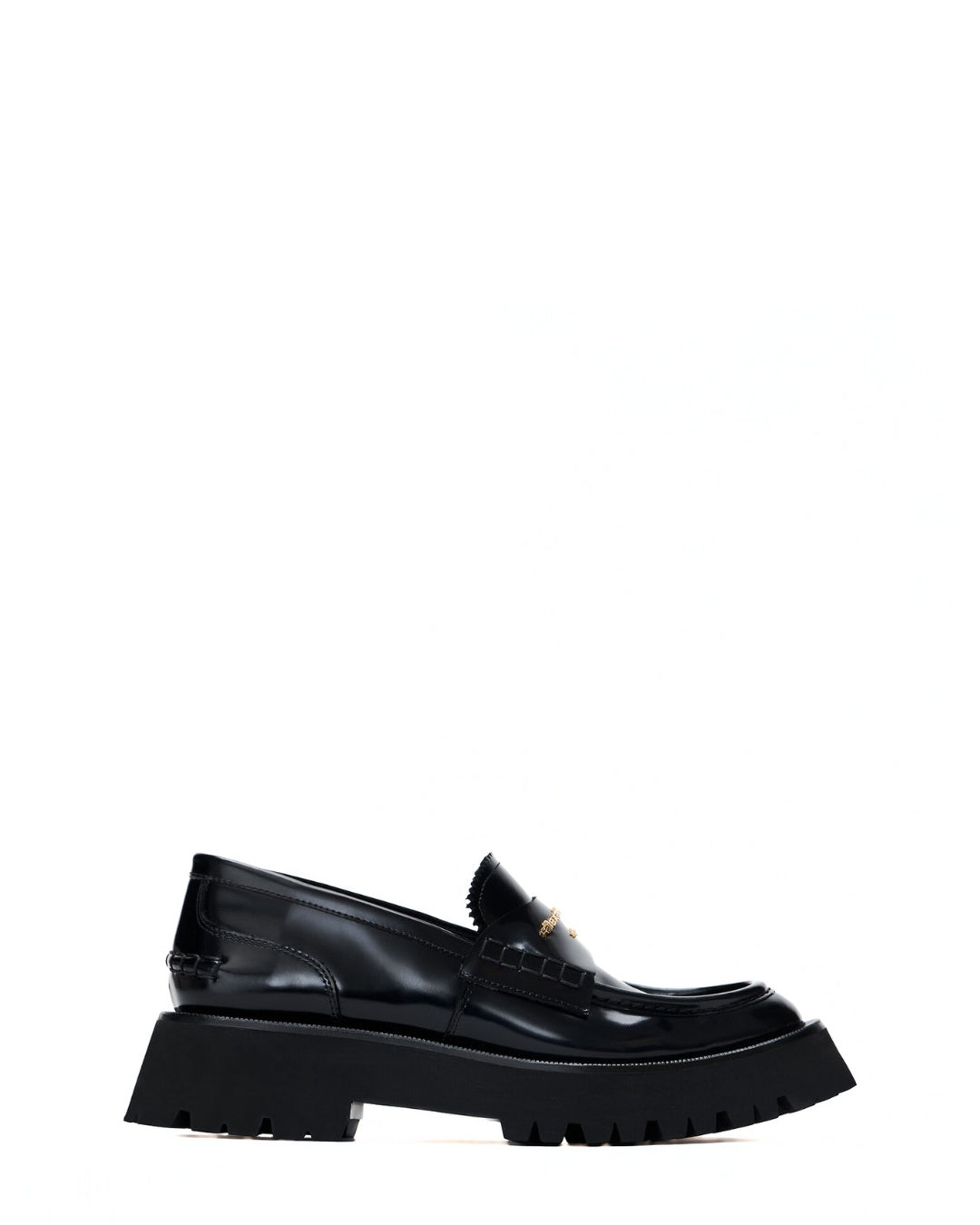 ALEXANDER WANG Carter Mid-heel Lug Loafer in Leather - Black