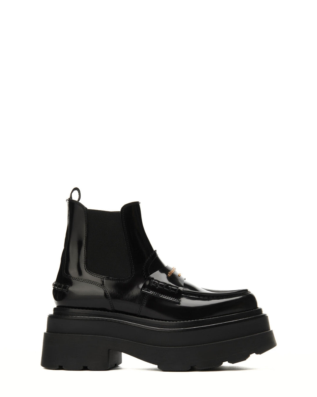 ALEXANDER WANG Carter Platform Loafer Boot in Leather - Black