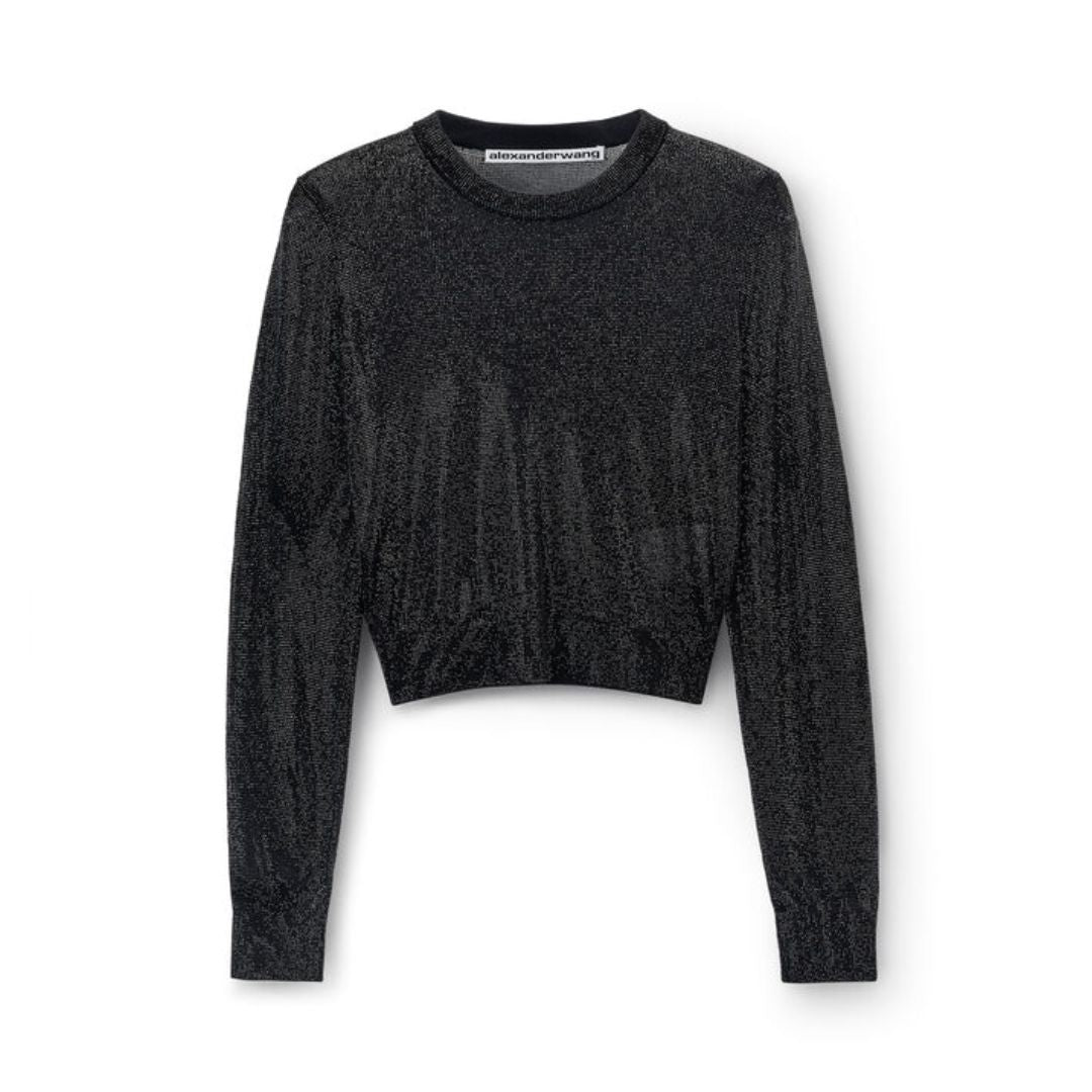 ALEXANDER WANG Crystal Hotfix Pullover in Black