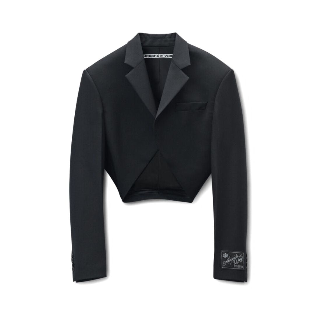 ALEXANDER WANG Wool Mohair Draped Jacket in Black