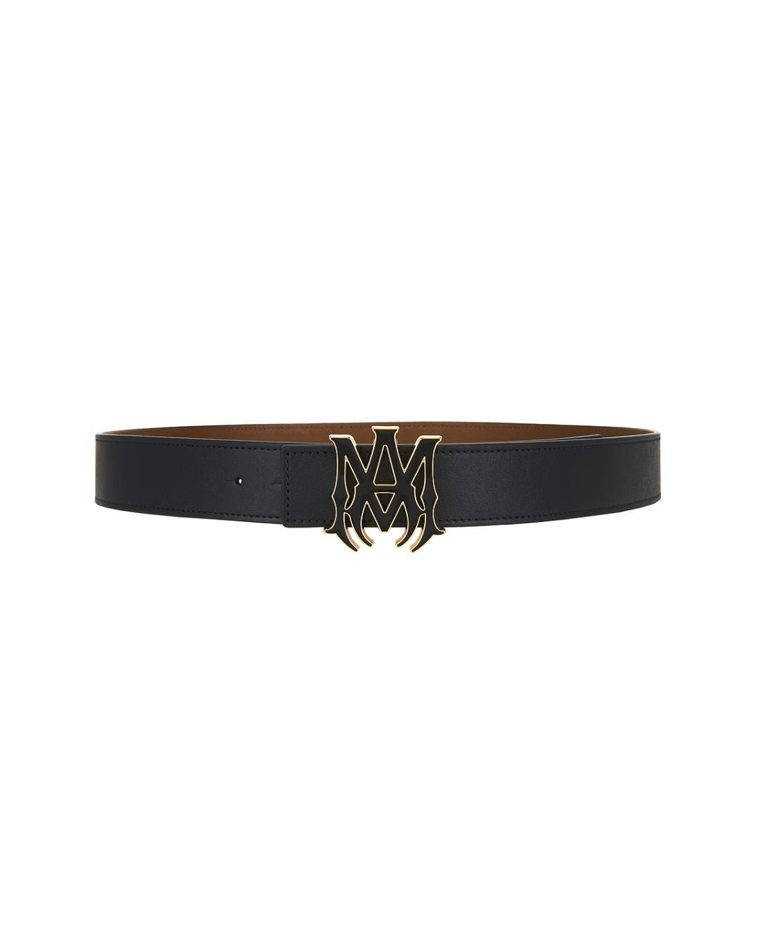 AMIRI MA 4cm Enamel Belt - Black/Brown