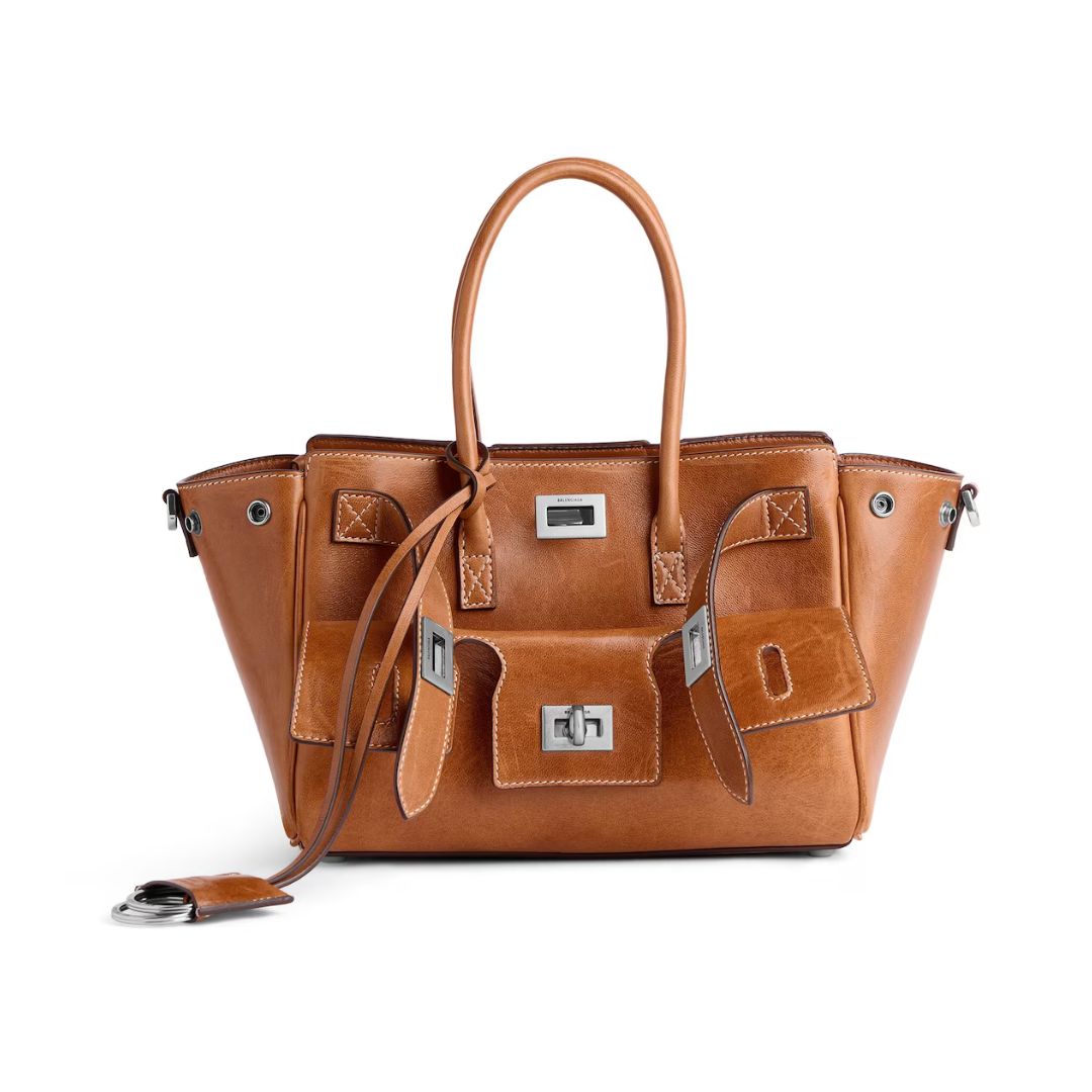 BALENCIAGA Bel Air Carry All Bag Mini in Tan Cowboy