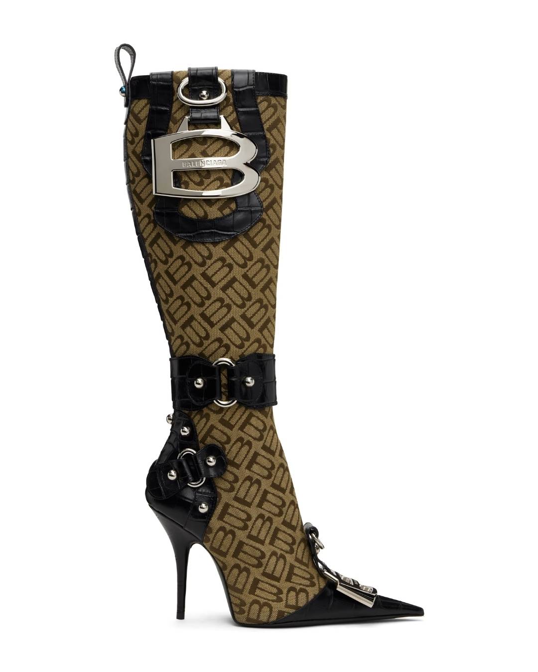 BALENCIAGA Essex 110mm Tall Boots - Beige/Black