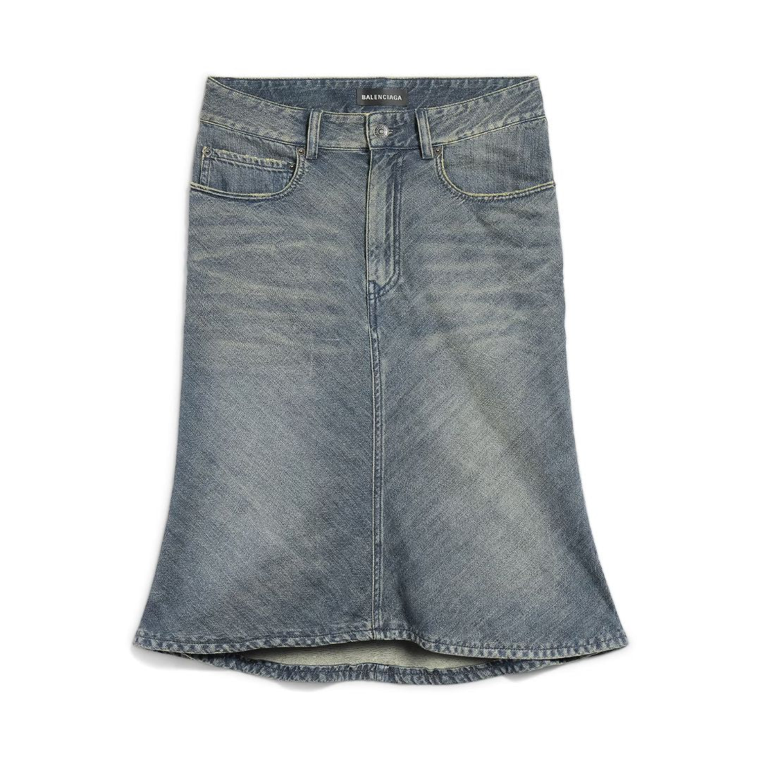 BALENCIAGA Godet Midi Skirt in Blue