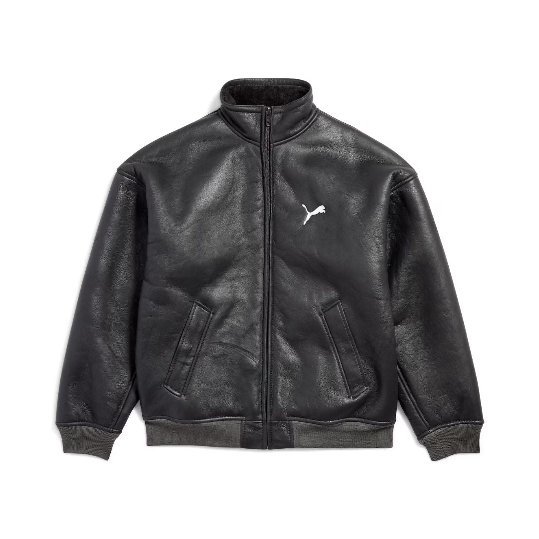 BALENCIAGA x PUMA Leather Jacket in Anthracite