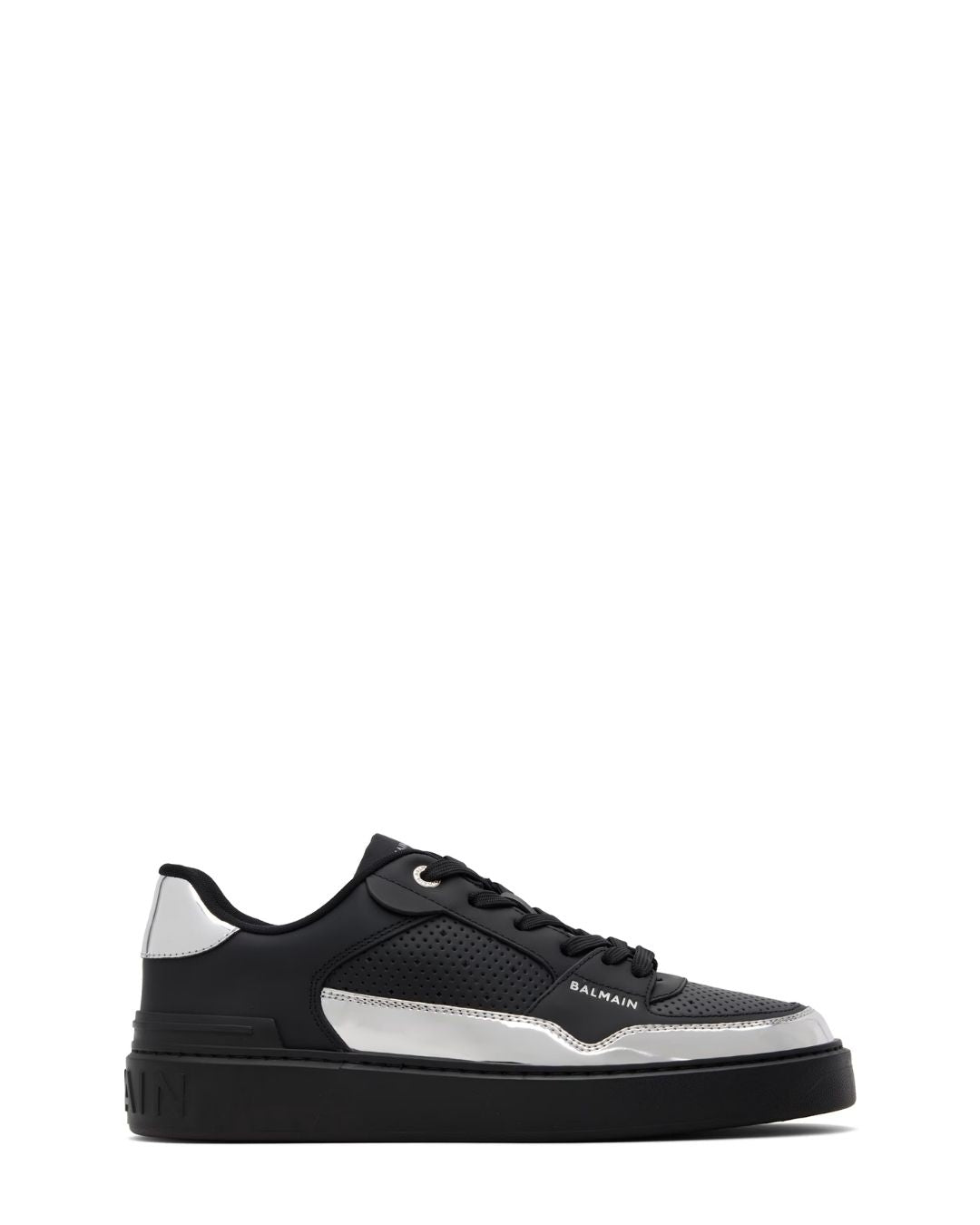 BALMAIN B-Court Flip Sneakers - Black/Silver