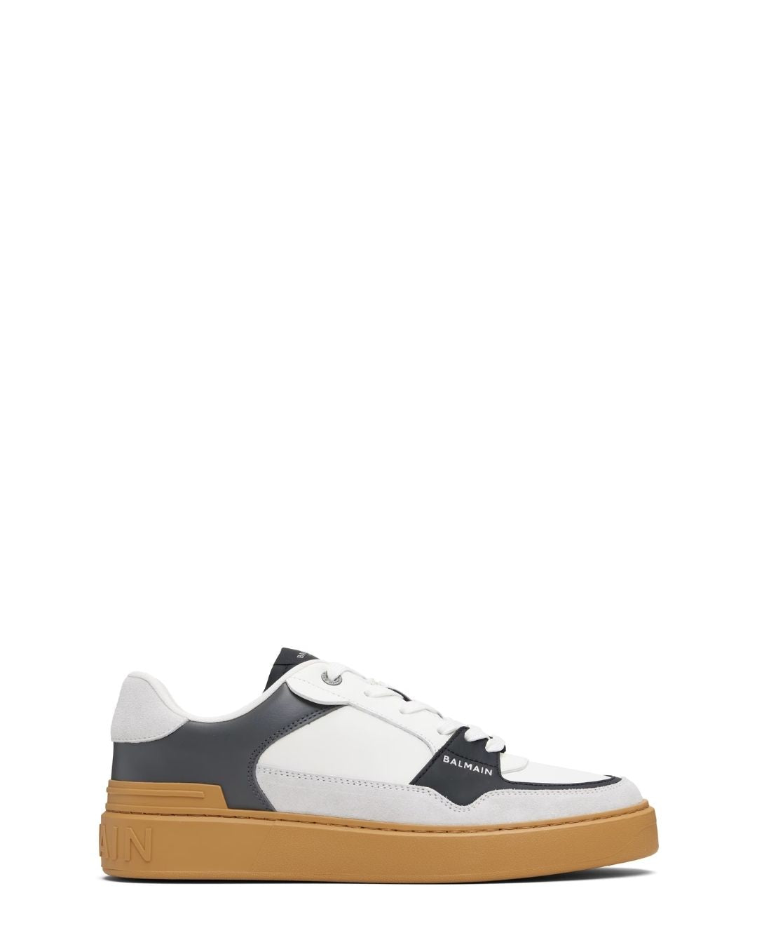 BALMAIN B-Court Flip Sneakers - White/Gray 