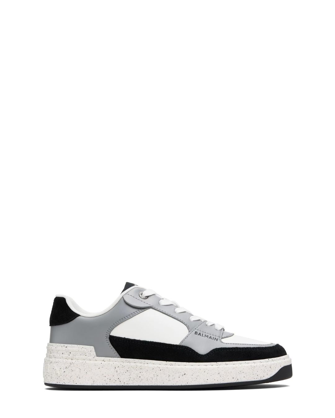 BALMAIN B-Court Flip Suede Sneakers - Black/Gray