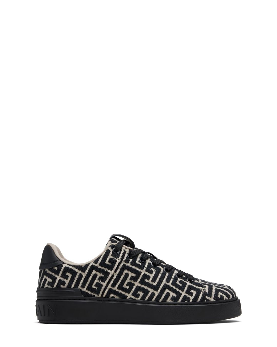 BALMAIN B-Court Monogram Sneakers - Black