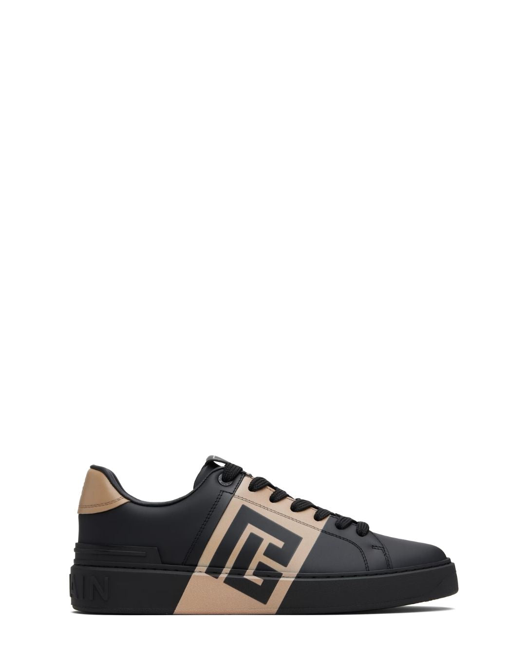 BALMAIN B-Court Sneakers - Black/Tan 