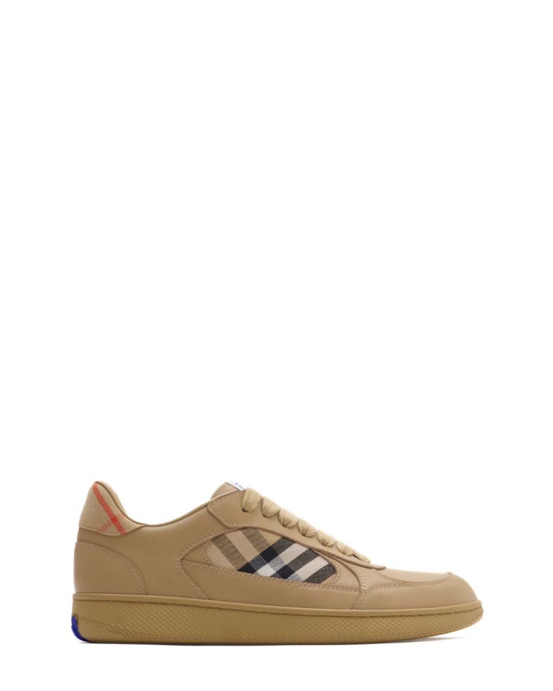 BURBERRY Leather & Check Terrace Sneakers​ - Sand