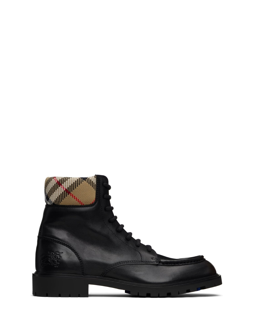 BURBERRY Leather Rogue Combat Boots - Black