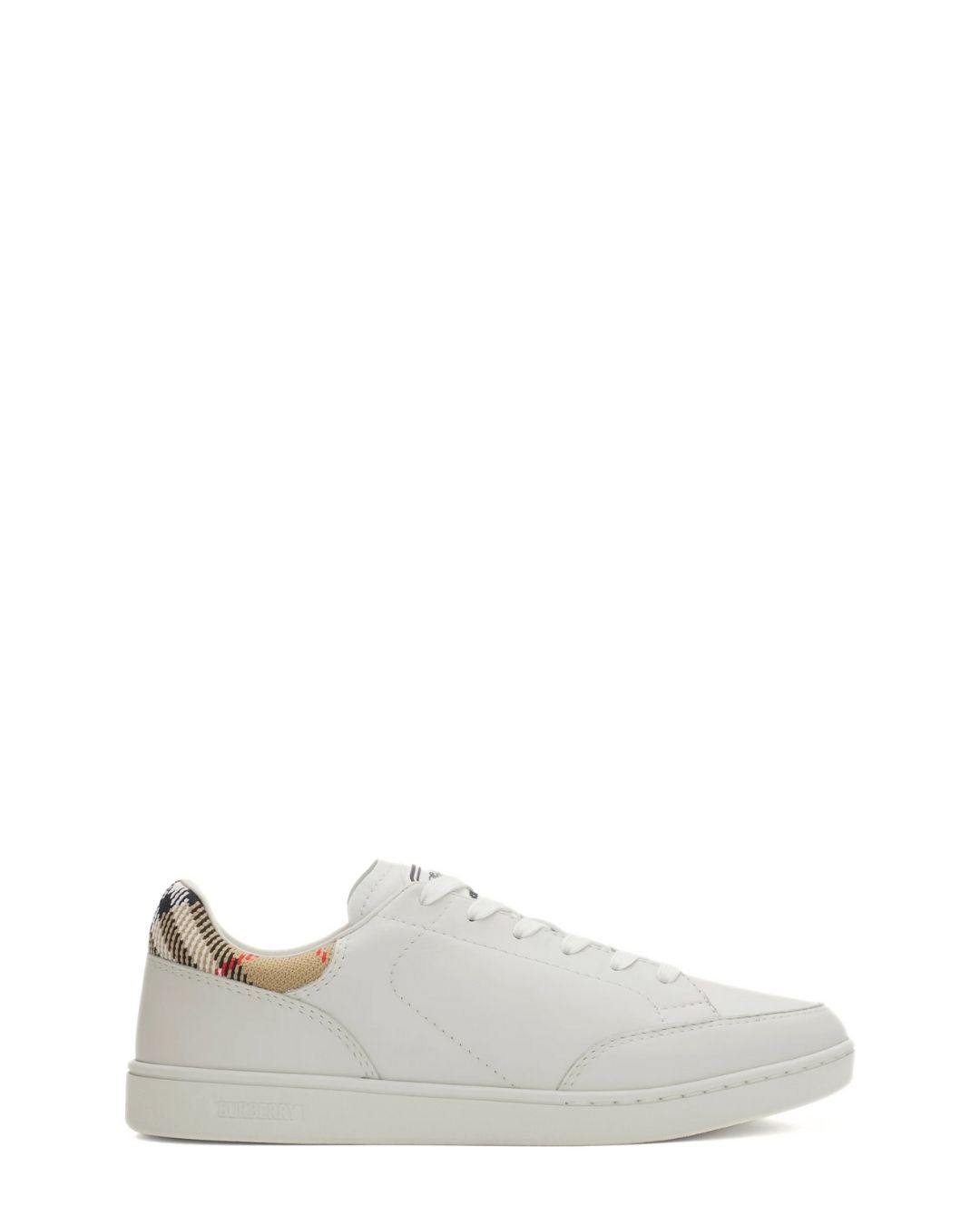 BURBERRY Leather Set Sneakers​ - Porcelain White/Sand Beige