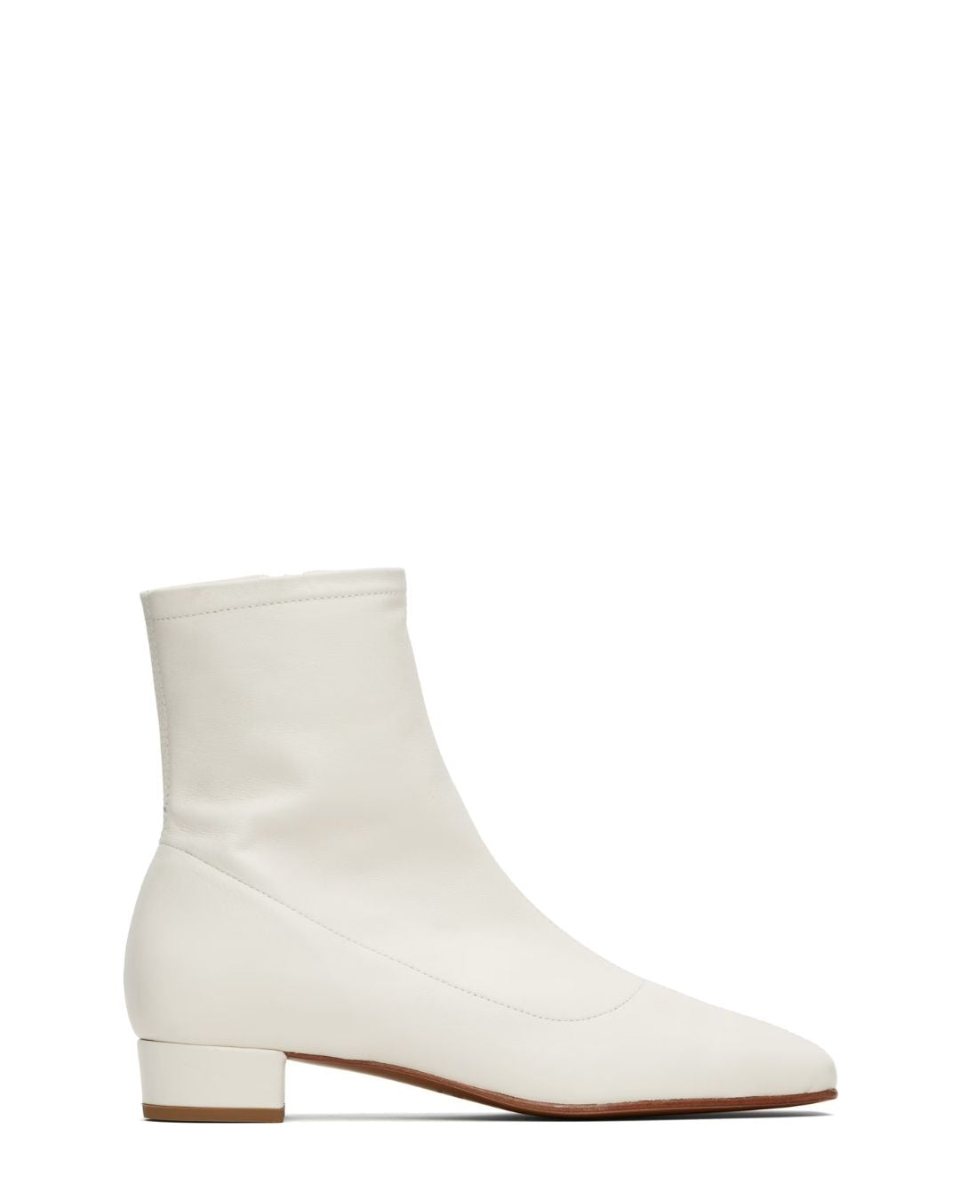 BY FAR Este Leather Ankle Boots - White