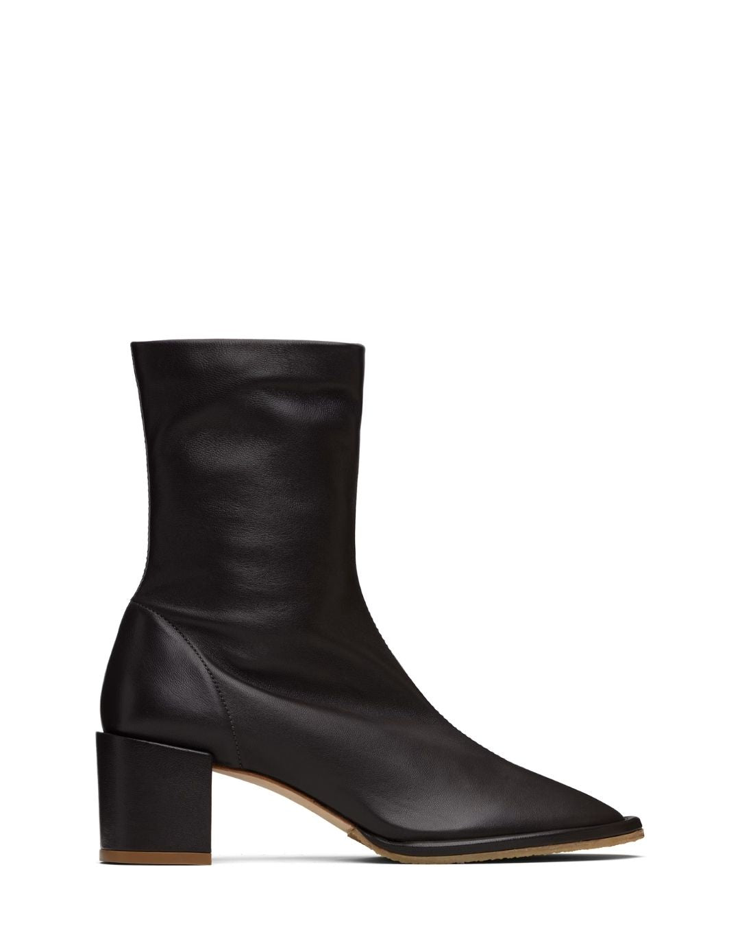 BY FAR Josiah Lamb Nappa Leather Ankle Boots - Ristretto