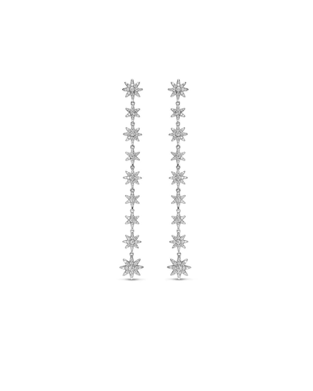 DAVID YURMAN Starburst Drop Earrings in 18K White Gold with Diamonds, 70.9MM - Diamond