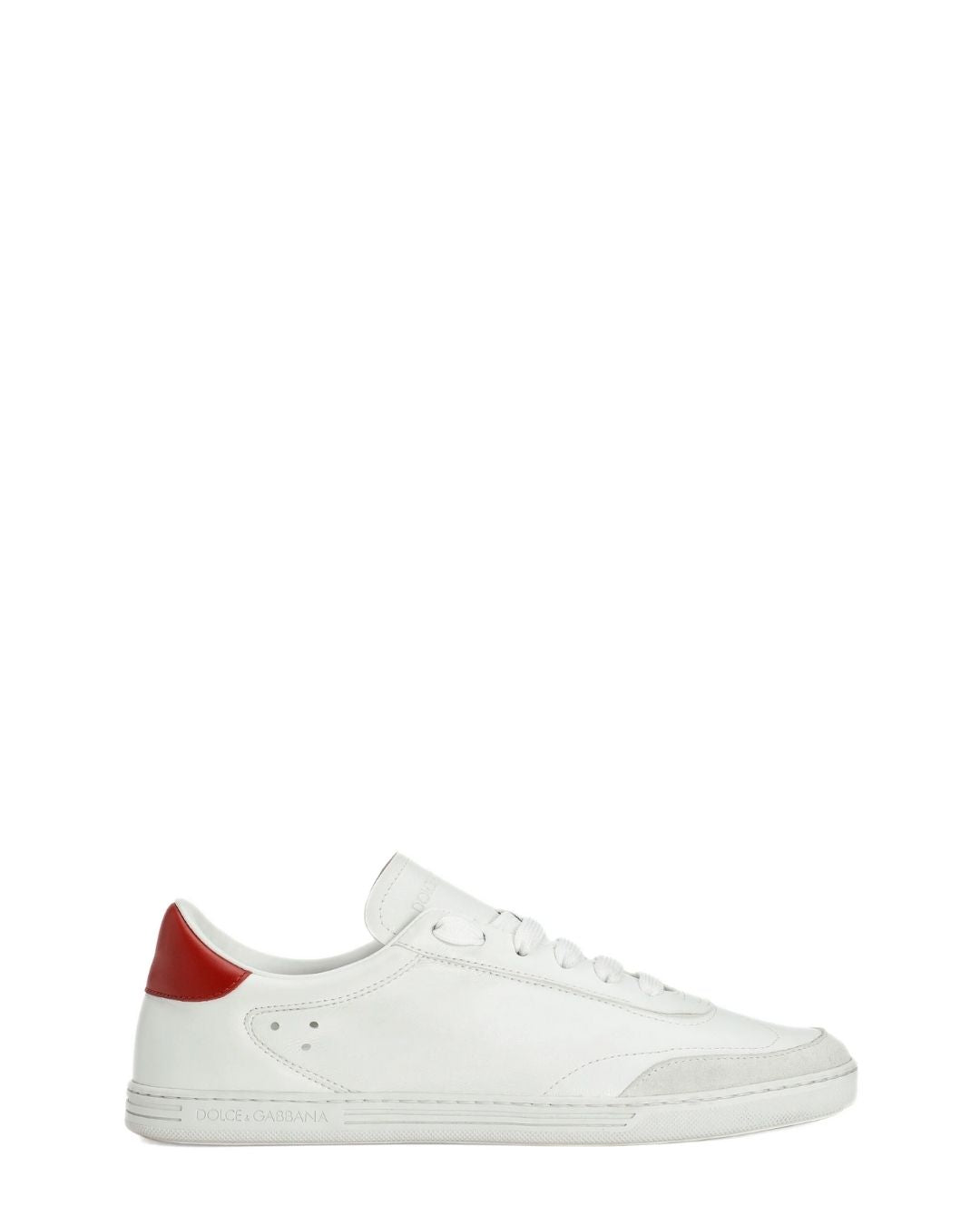 DOLCE & GABBANA Saint Tropez Light Calfskin Sneakers - White/Red