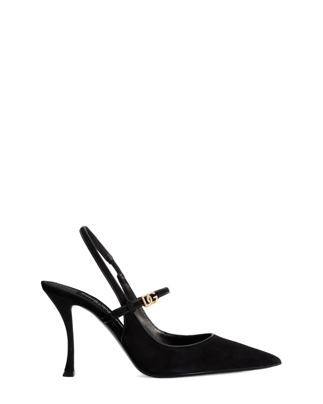 DOLCE & GABBANA Suede and Nappa Leather Slingback - Black