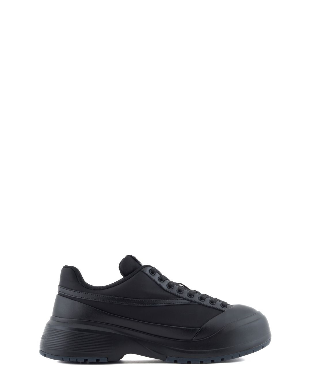 EMPORIO ARMANI Nylon and Leather Sneakers - Black