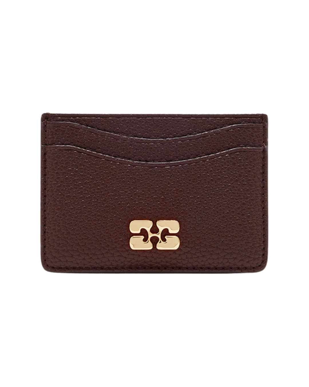 GANNI Card Holder in Grained Chicory Coffee