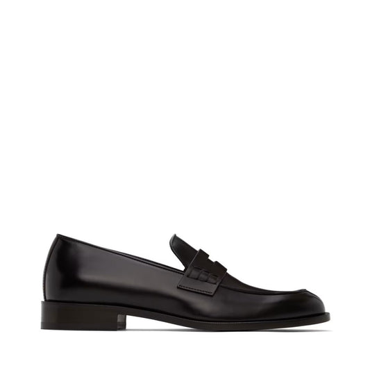 GIORGIO ARMANI Leather Loafers in Black