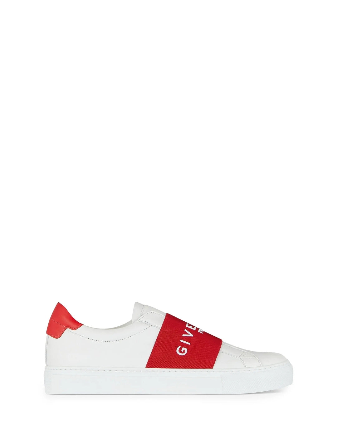 GIVENCHY Urban Street Sneakers in Leather with Elastic Band - White/Red