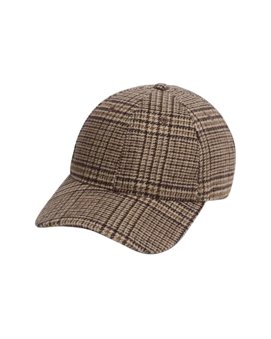 RAG & BONE Harlow Plaid Baseball Cap in Camel Heritage Plaid
