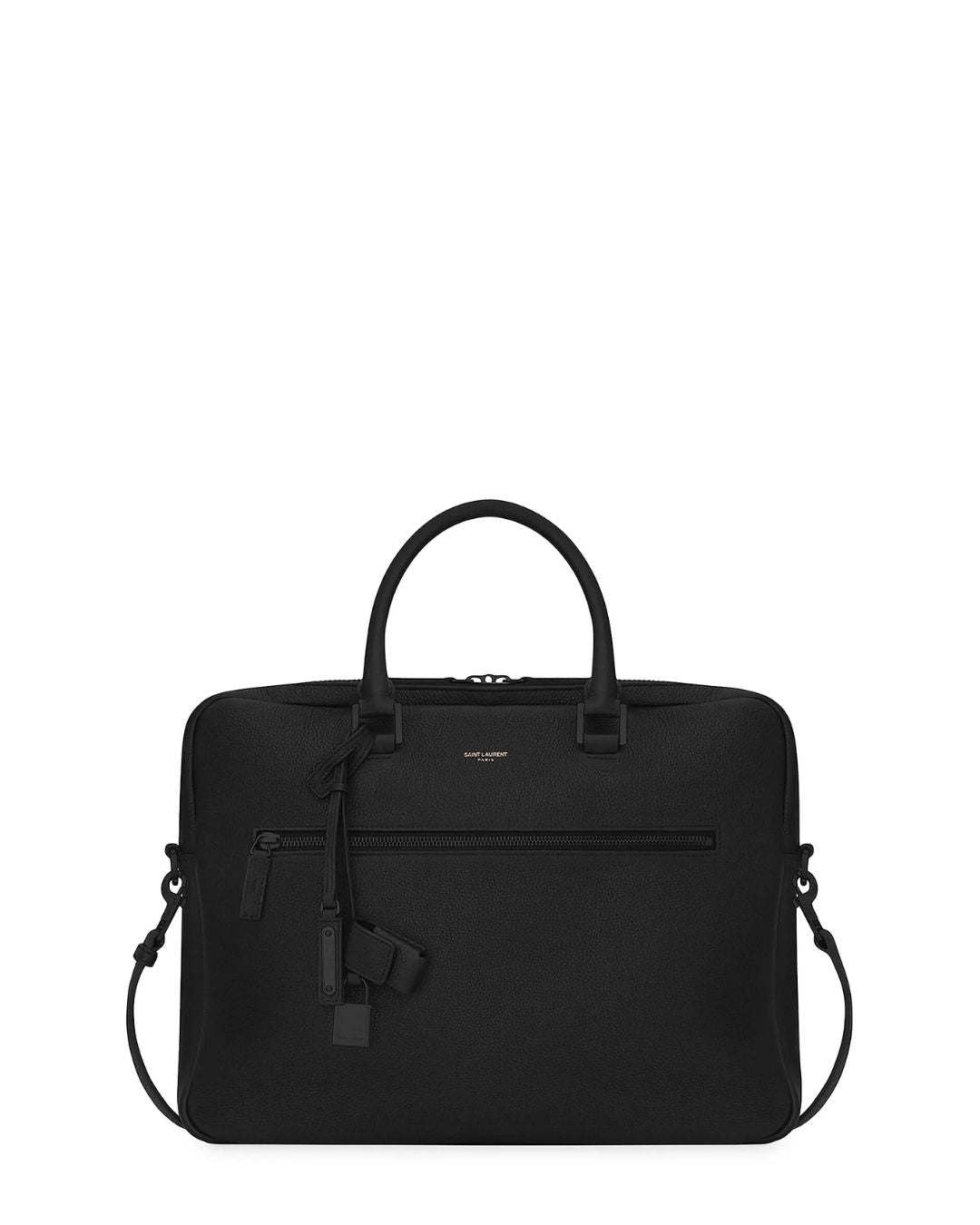 SAINT LAURENT Sac De Jour Briefcase In Grained Leather - Black
