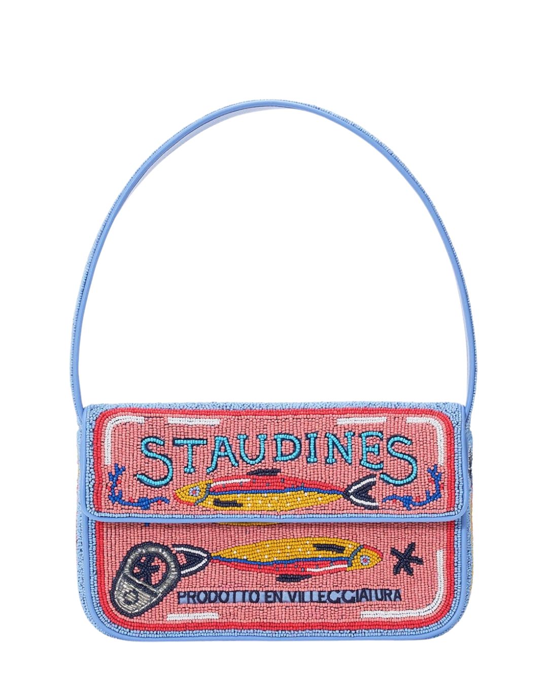 STAUD Tommy Beaded Bag in Staudines Pink