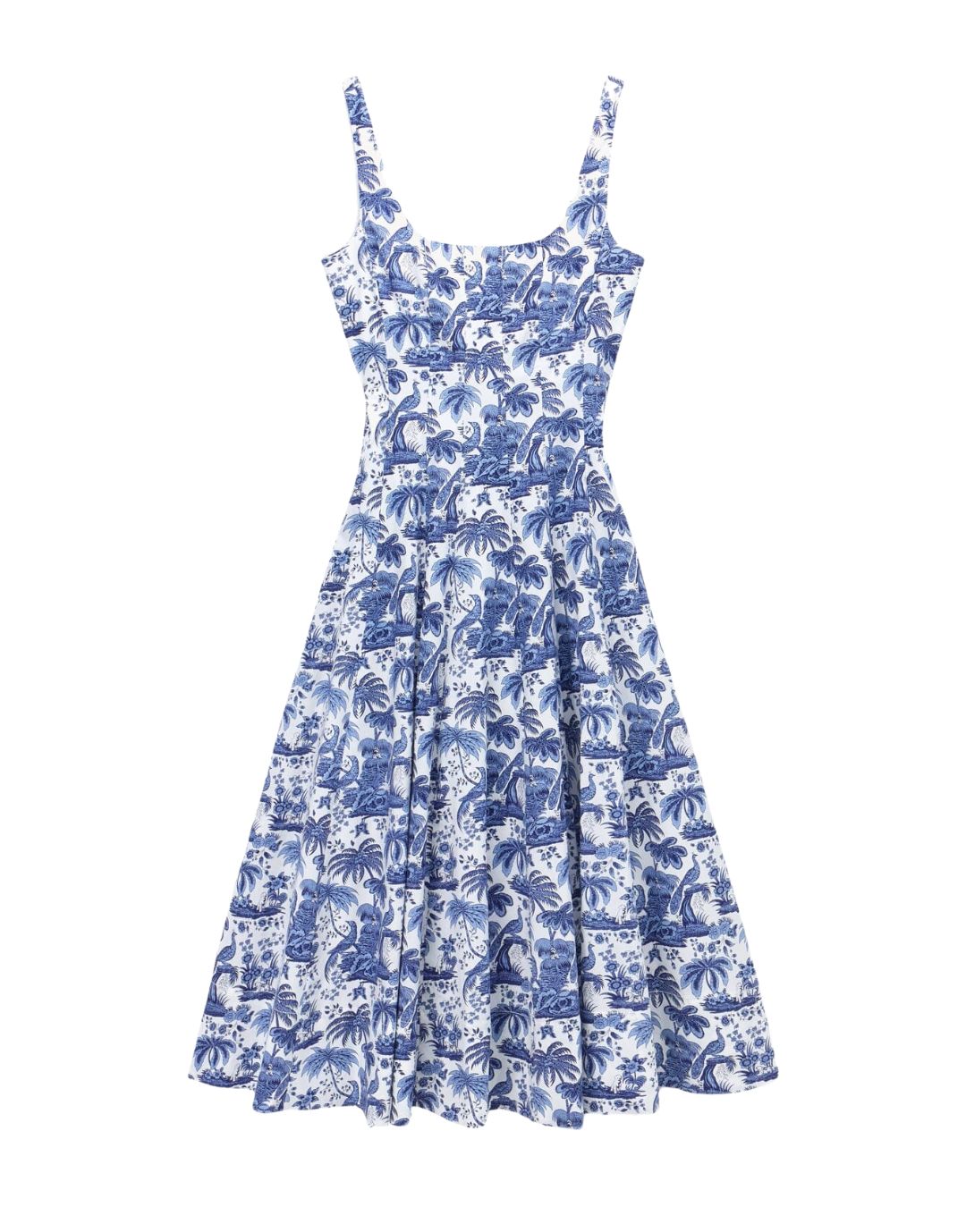 STAUD Wells Dress in Blue Toile