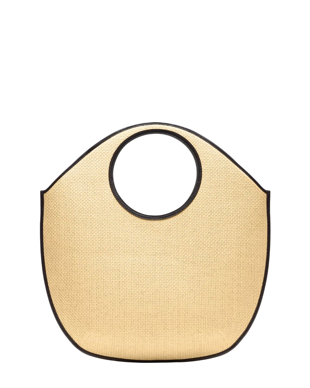 THEORY Circle Tote Bag in Raffia in Natural