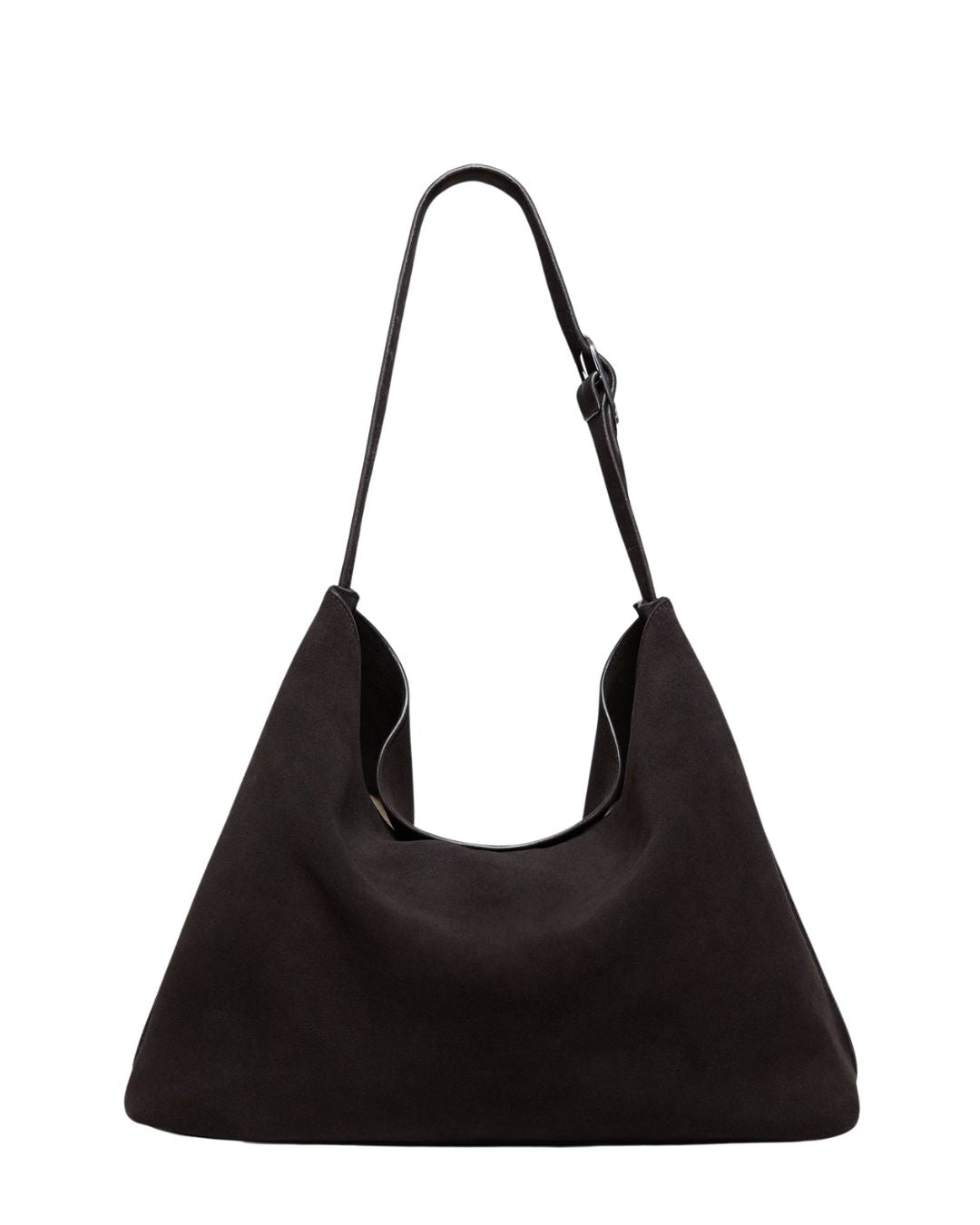 THEORY Hobo Bag in Suede in Hickory