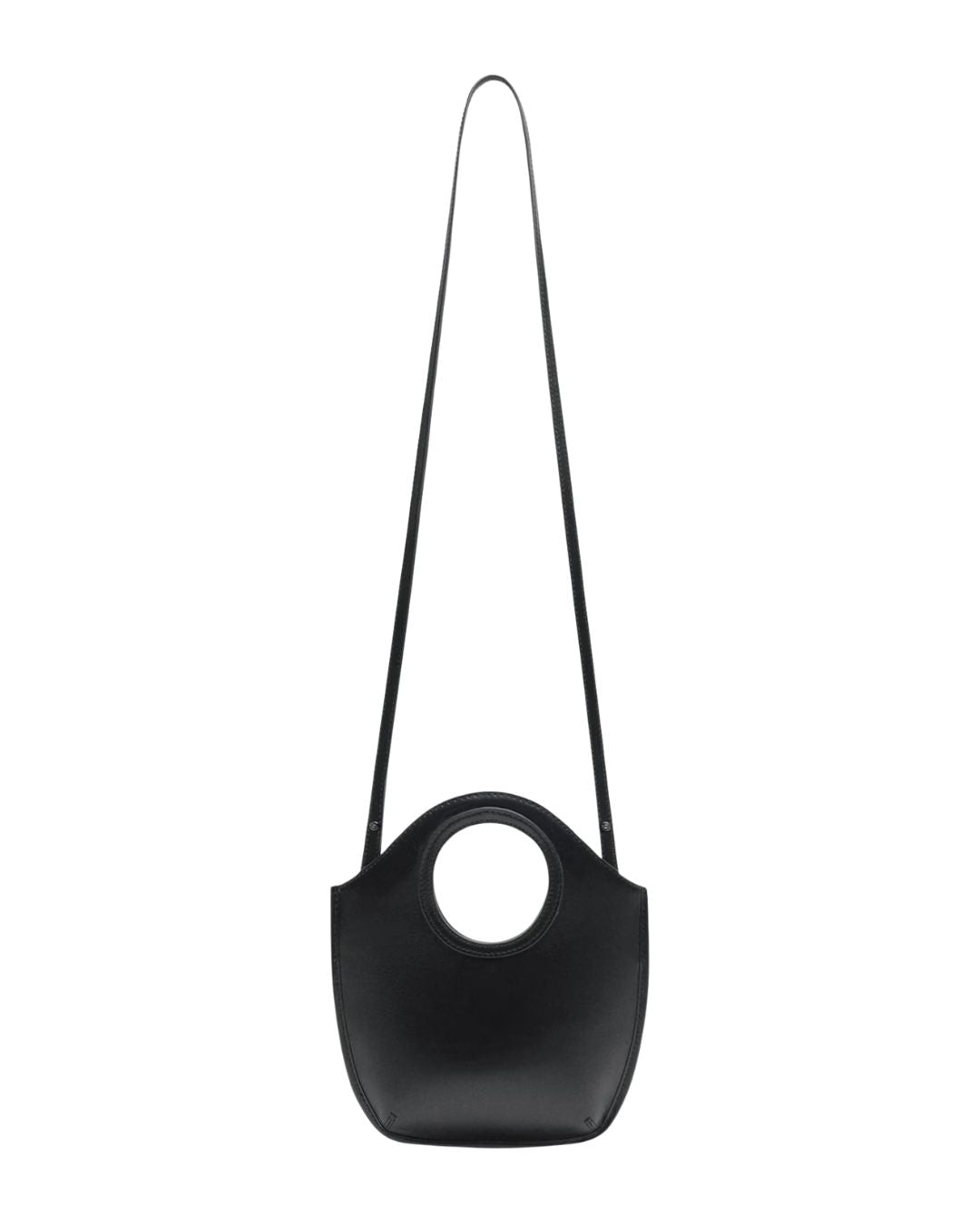 THEORY Mini Circle Bag in Leather in Black