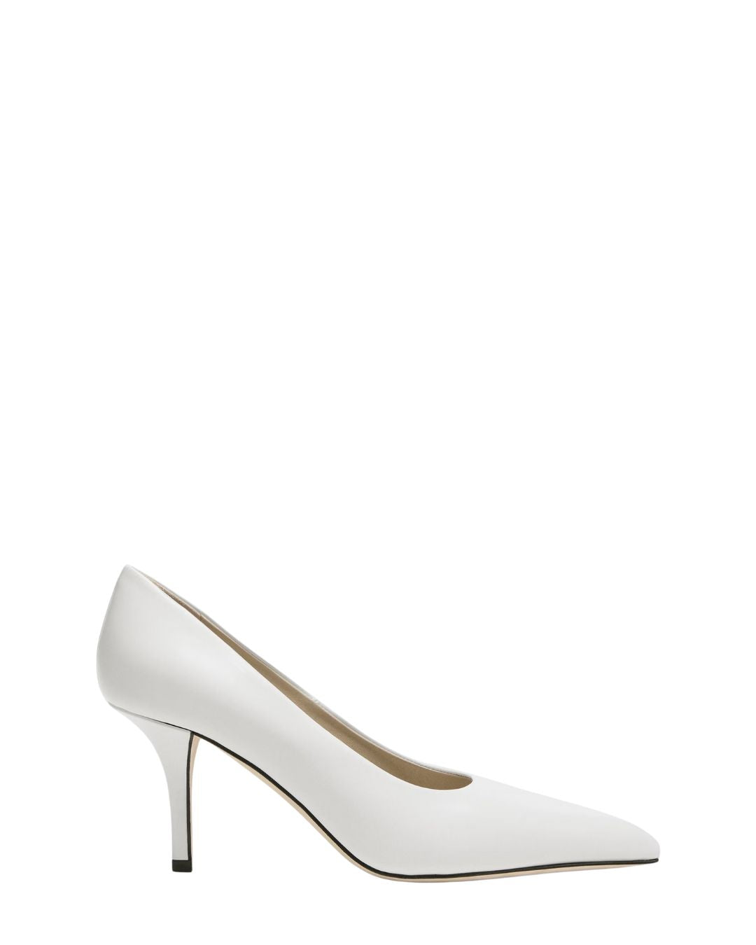 THEORY Pointed-Toe Pump in Leather in White