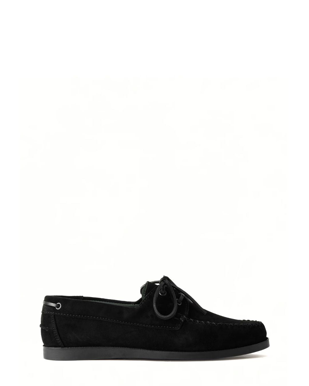 VINNY'S Suede Boat Shoes - Black